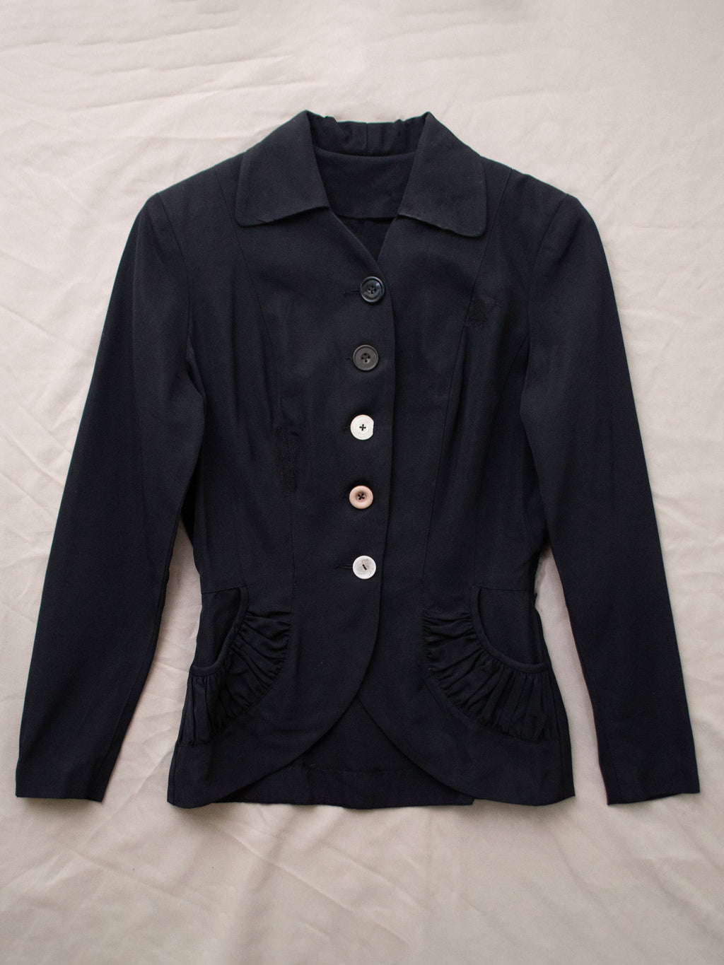Repaired 1940s Paul Sachs Black Jacket (F's US 6)