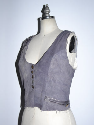 Reworked Deep Lilac Patchwork Vest (F's US Sml-Medium)