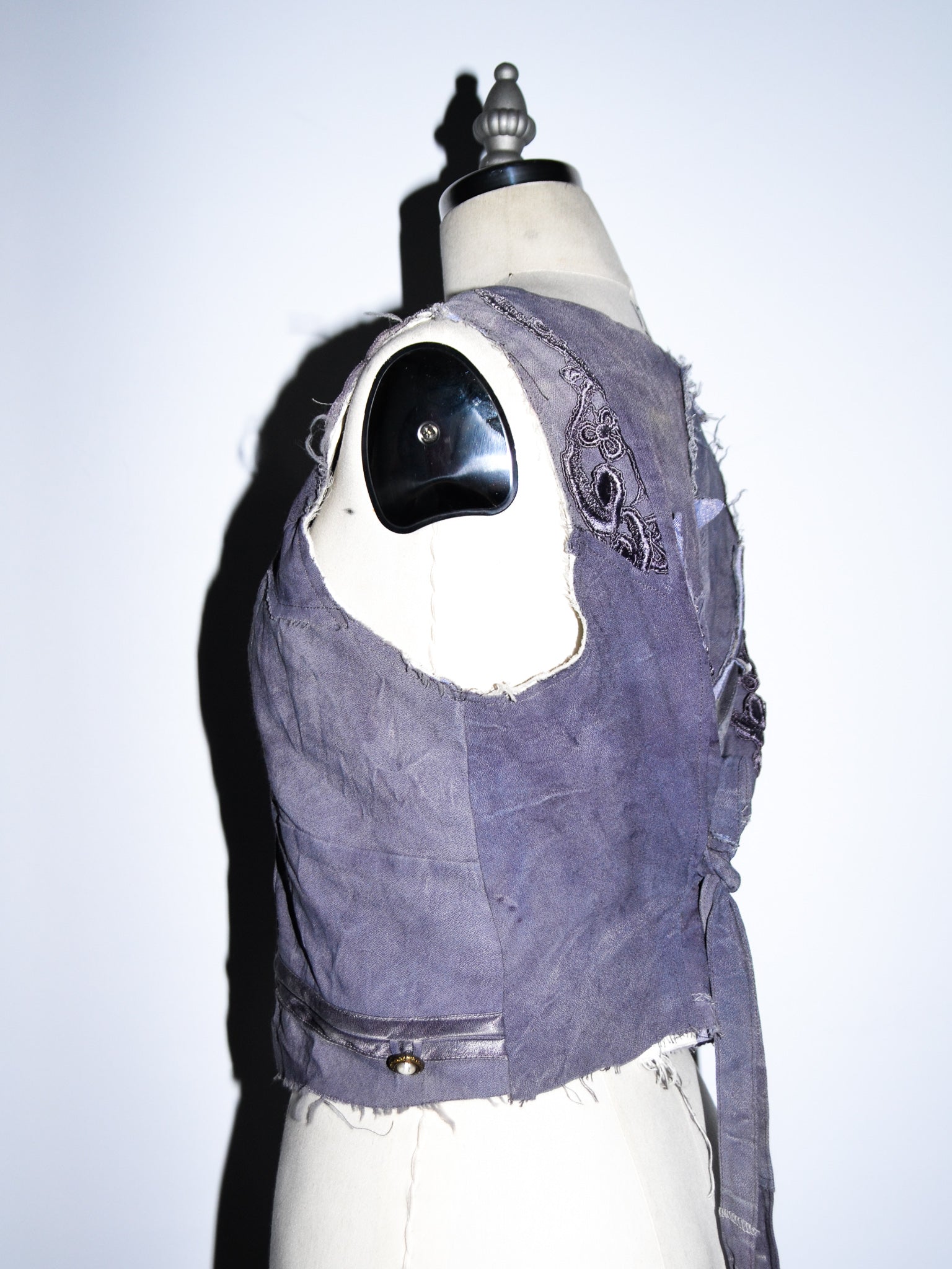 Reworked Deep Lilac Patchwork Vest (F's US Sml-Medium)
