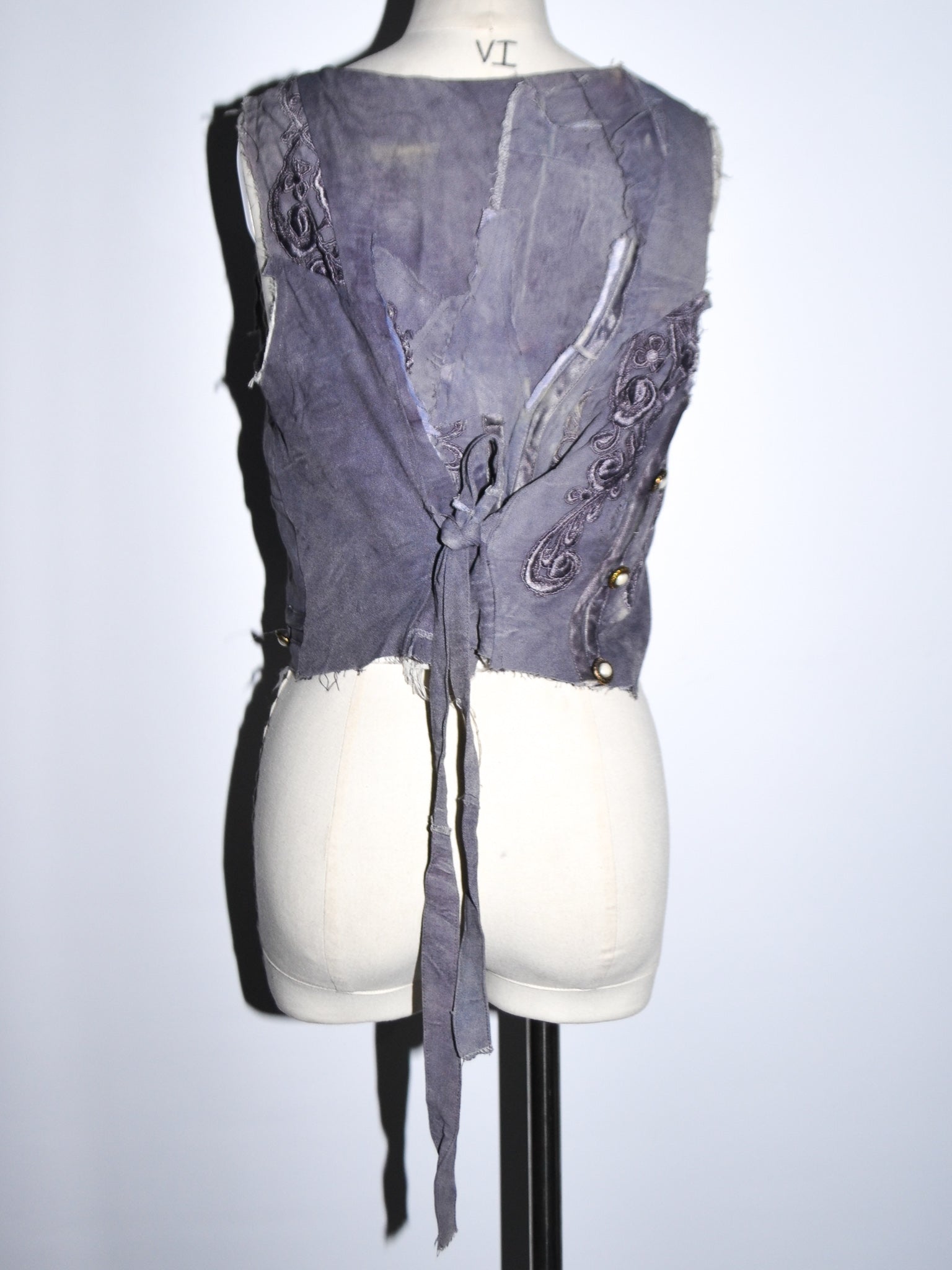 Reworked Deep Lilac Patchwork Vest (F's US Sml-Medium)