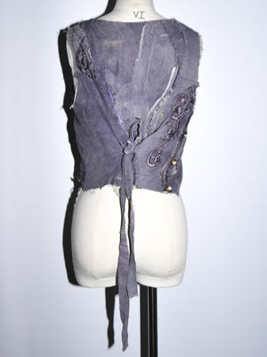 Reworked Deep Lilac Patchwork Vest (F's US Sml-Medium)