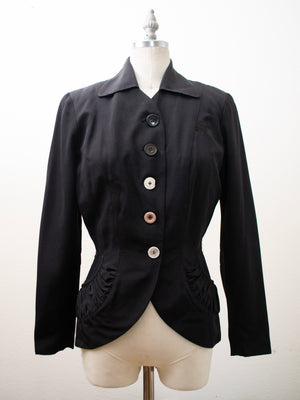Repaired 1940s Paul Sachs Black Jacket (F's US 6)