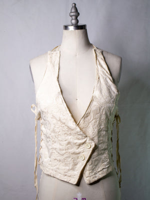 Universal Fit White Brocade Vest (Women's OSFA)