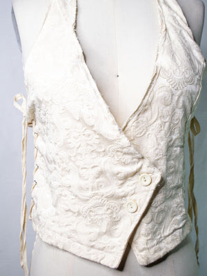 Universal Fit White Brocade Vest (Women's OSFA)