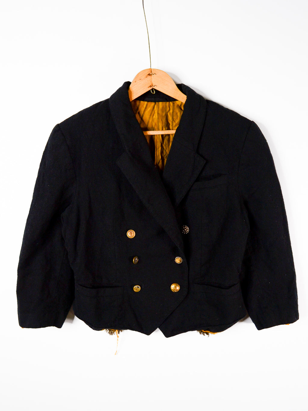 1940s Repaired Boiled Wool Double Breasted Blazer (F's US Med)
