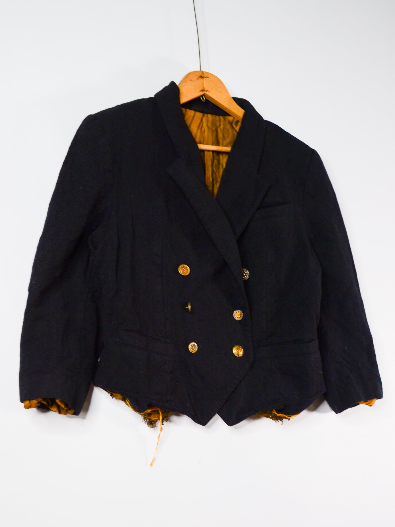 1940s Repaired Boiled Wool Double Breasted Blazer (F's US Med)