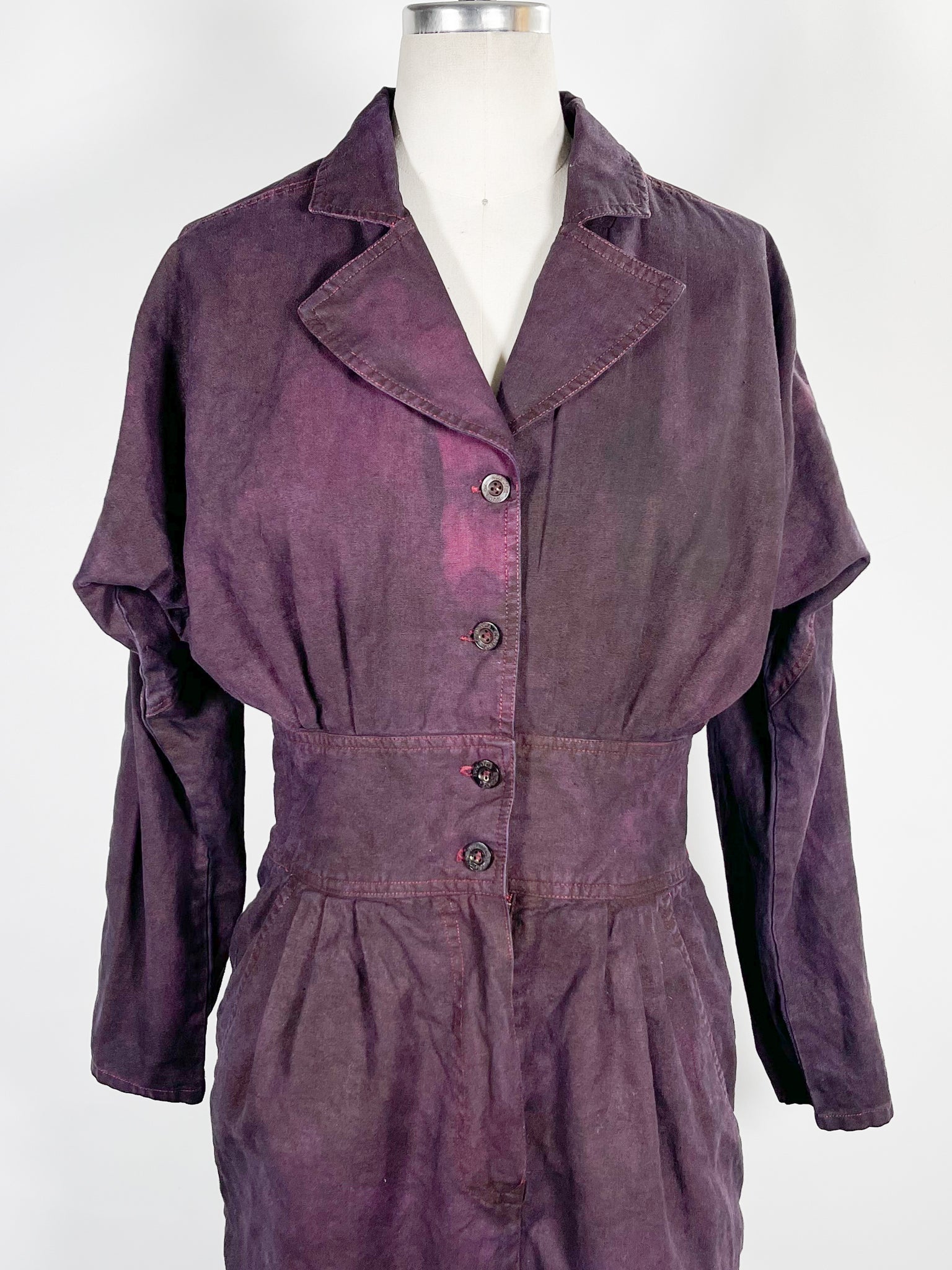Overdyed 1970s Long Sleeve Dress (F's US SML)