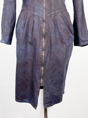 Overdyed 1970s Zipper Front Dress (F's US SML)