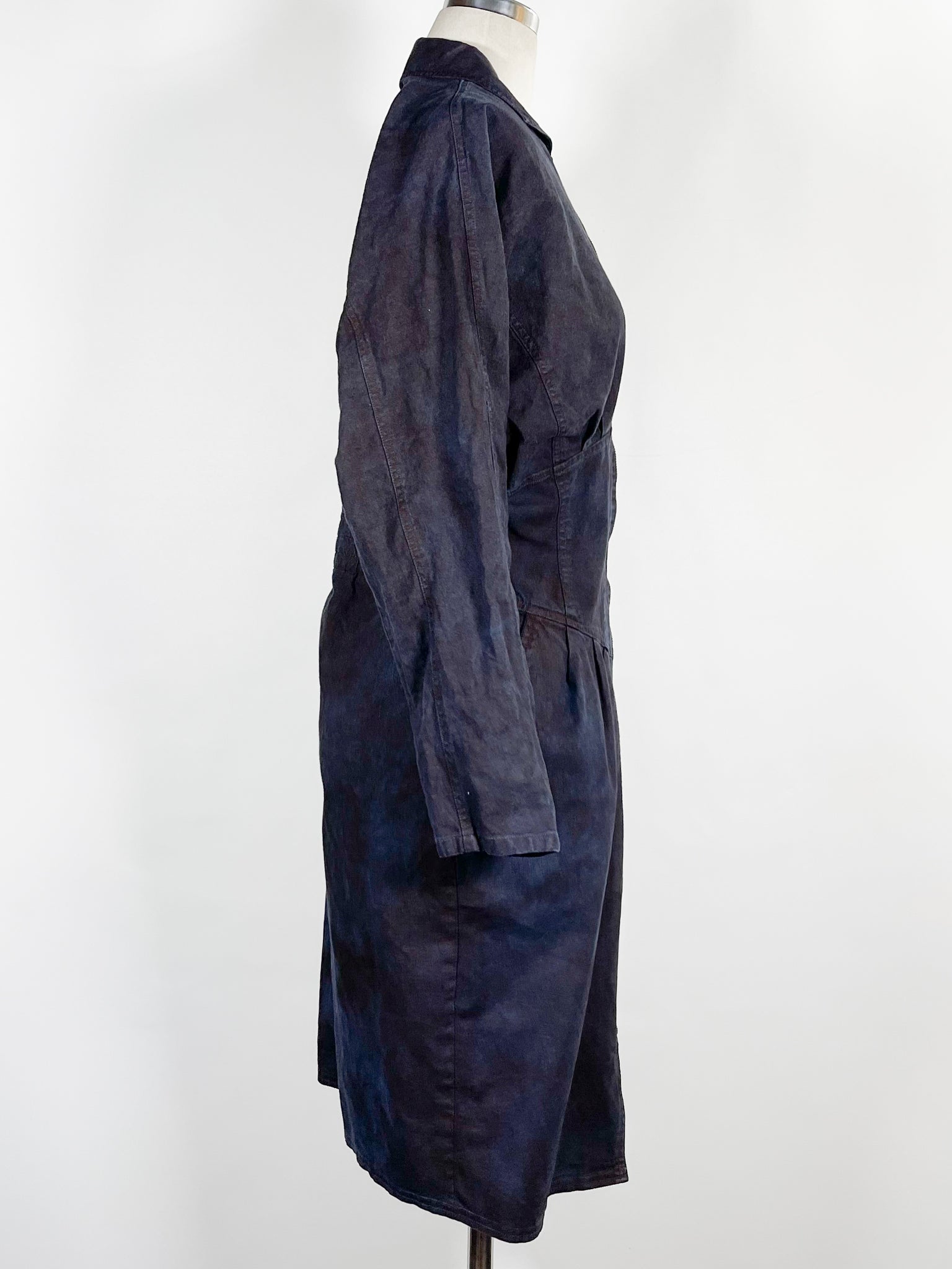 Overdyed 1970s Zipper Front Dress (F's US SML)