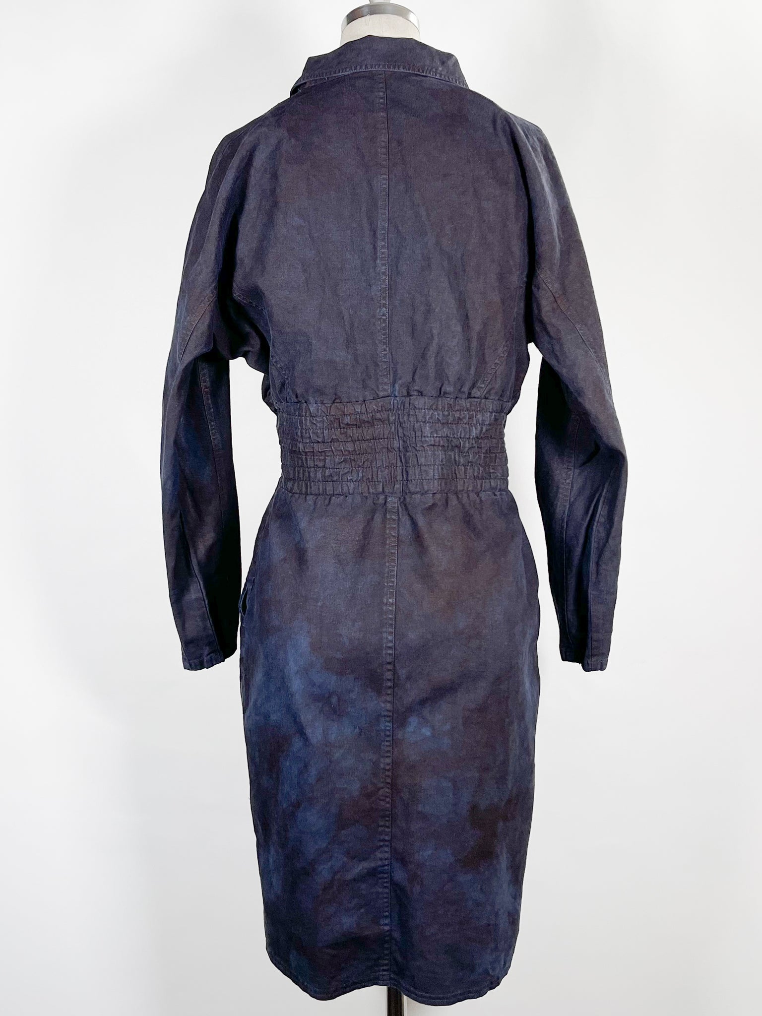 Overdyed 1970s Zipper Front Dress (F's US SML)