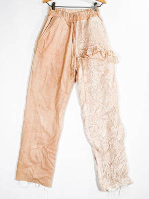 Avocado Object Dyed Lace And Linen Pants (F's US Small)