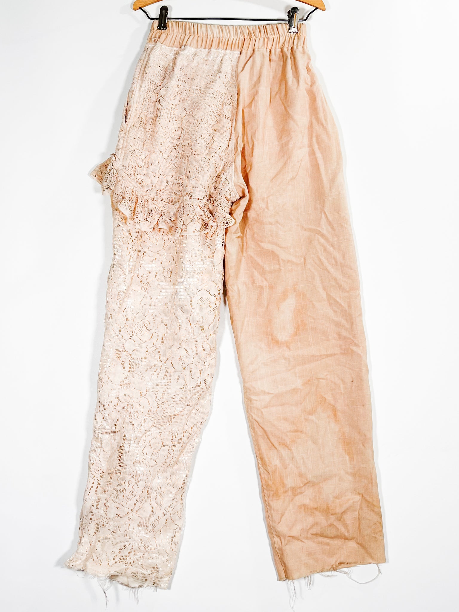 Avocado Object Dyed Lace And Linen Pants (F's US Small)