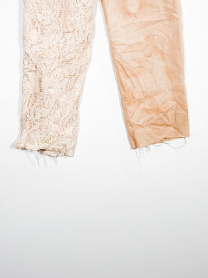 Avocado Object Dyed Lace And Linen Pants (F's US Small)