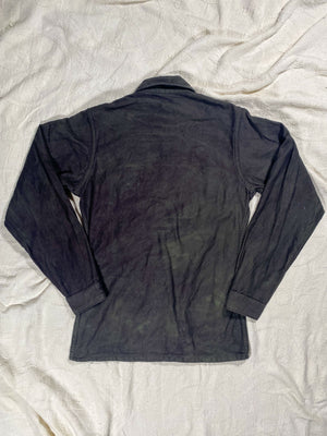 Organic Overdyed Dark Wash Black Vintage 60s Military Field Shirt (Unisex US Small)