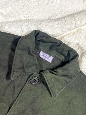 Organic Overdyed Light Wash Black Vintage 60s Military Field Shirt (Unisex US Small)