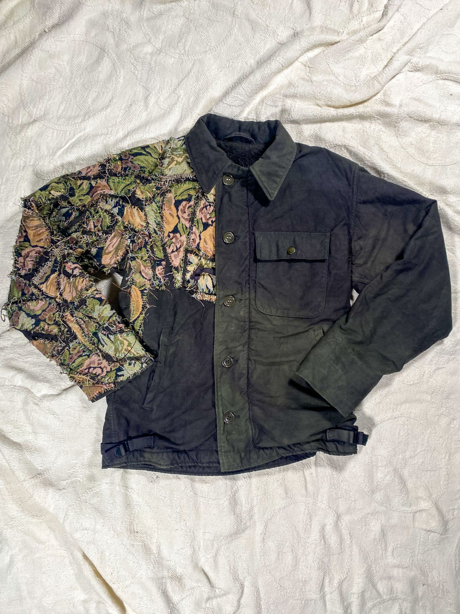 Detached Hand-Sewn Patchwork 1960s USN Deck Coat (Unisex US Small)