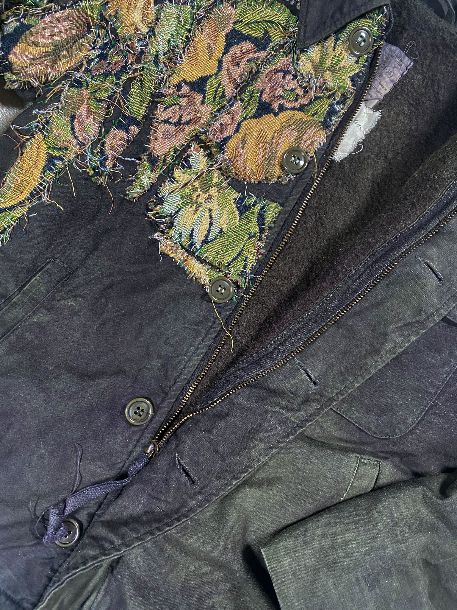 Detached Hand-Sewn Patchwork 1960s USN Deck Coat (Unisex US Small)