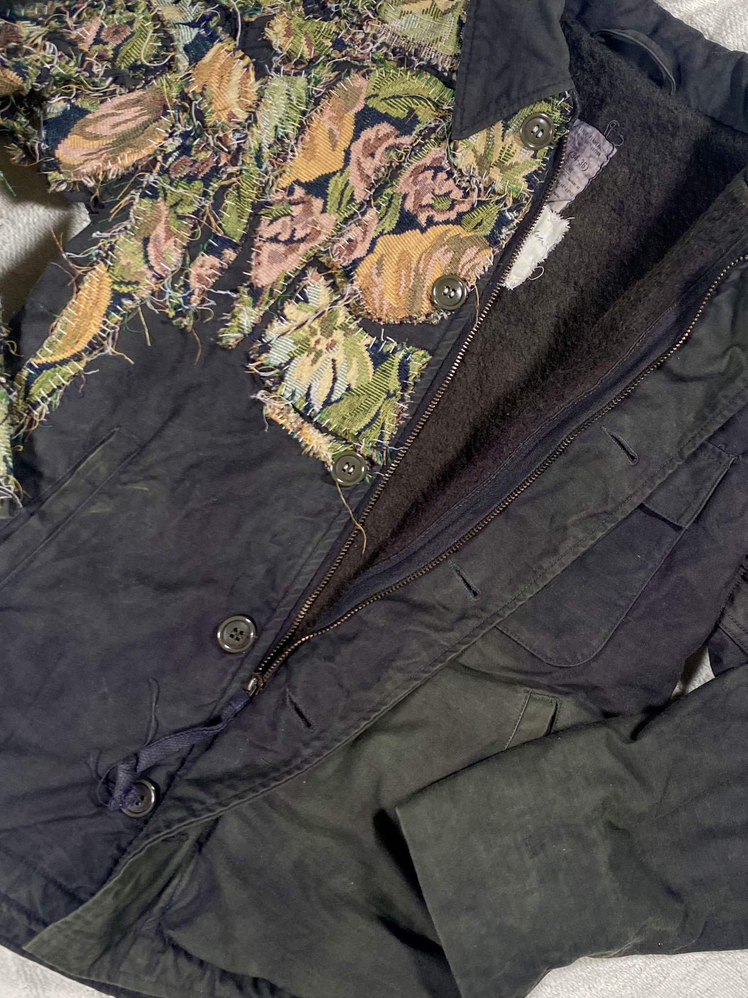 Detached Hand-Sewn Patchwork 1960s USN Deck Coat (Unisex US Small)