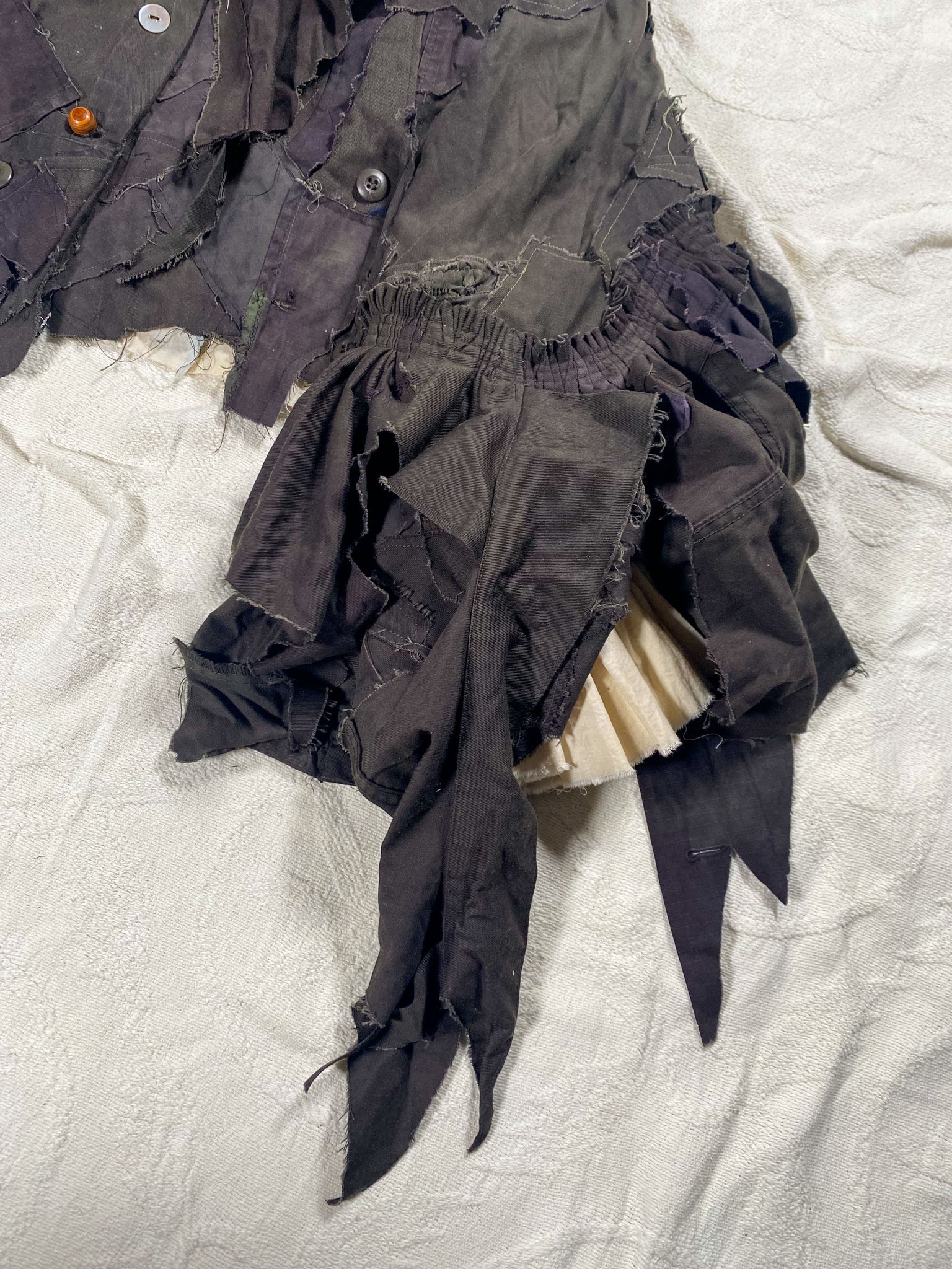 Overdyed Patchwork Cropped Bell Sleeve Jacket (Women's US Medium)