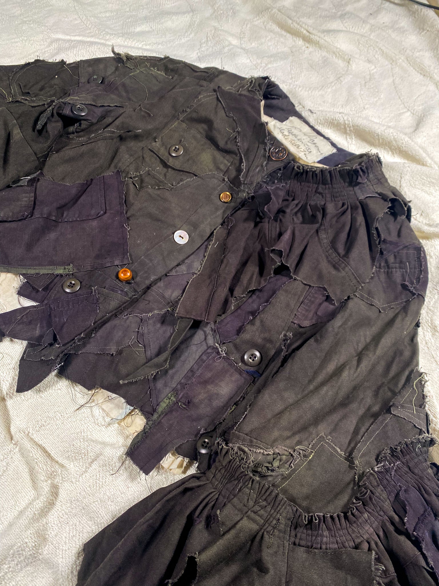 Overdyed Patchwork Cropped Bell Sleeve Jacket (Women's US Medium)