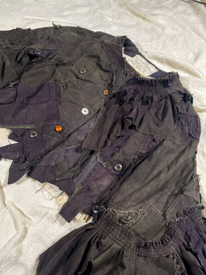 Overdyed Patchwork Cropped Bell Sleeve Jacket (Women's US Medium)