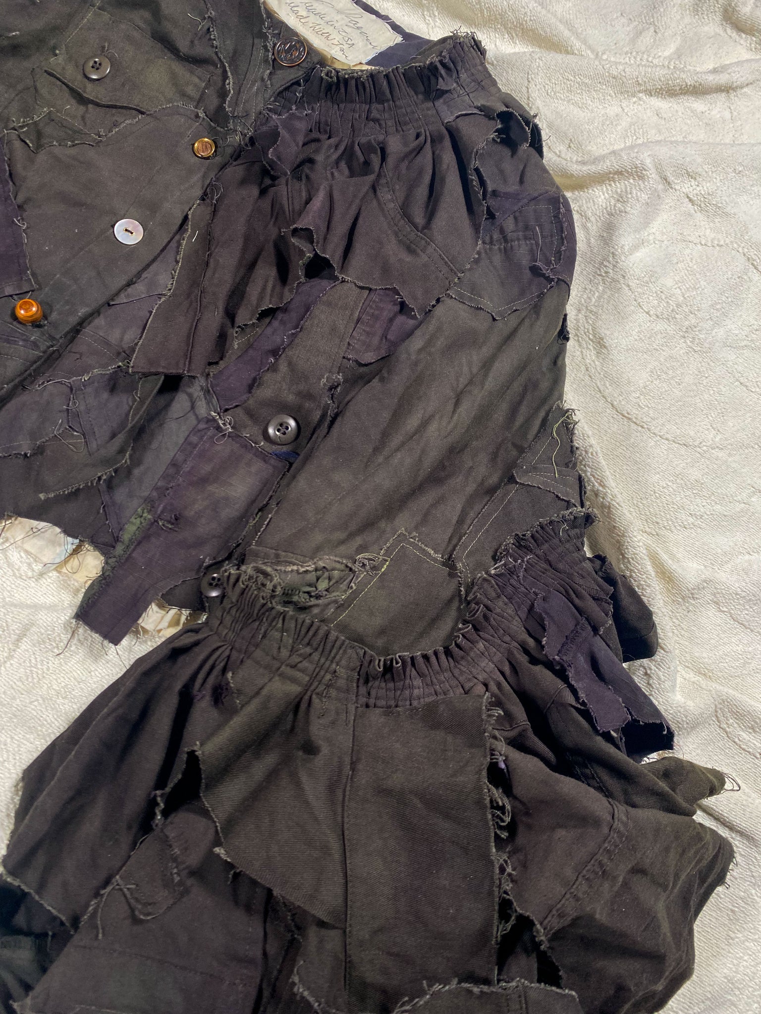 Overdyed Patchwork Cropped Bell Sleeve Jacket (Women's US Medium)
