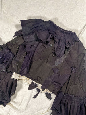 Overdyed Patchwork Cropped Bell Sleeve Jacket (Women's US Medium)