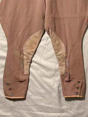 Repaired 1930s 1940s Brown Wool And Leather Jodhpurs Riding Pants (F's US SML)