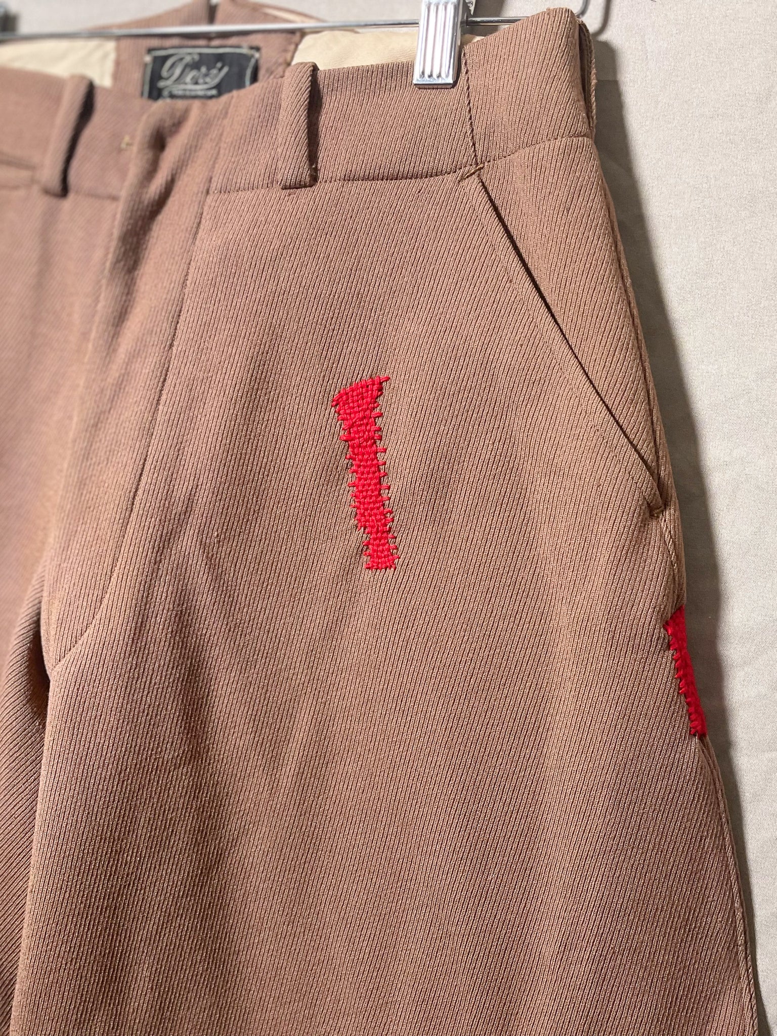 Repaired 1930s 1940s Brown Wool And Leather Jodhpurs Riding Pants (F's US SML)