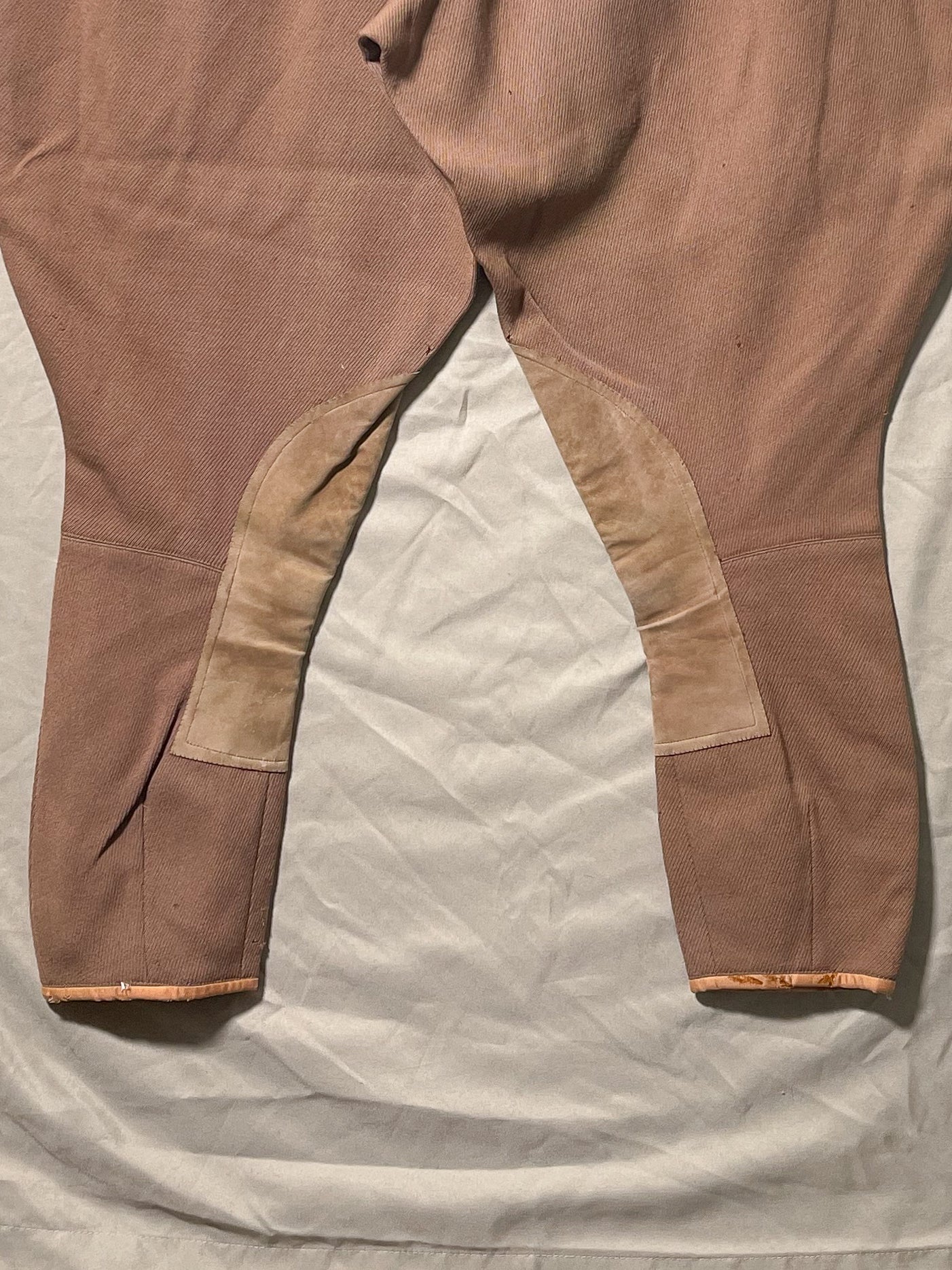 Repaired 1930s 1940s Brown Wool And Leather Jodhpurs Riding Pants (F's US SML)